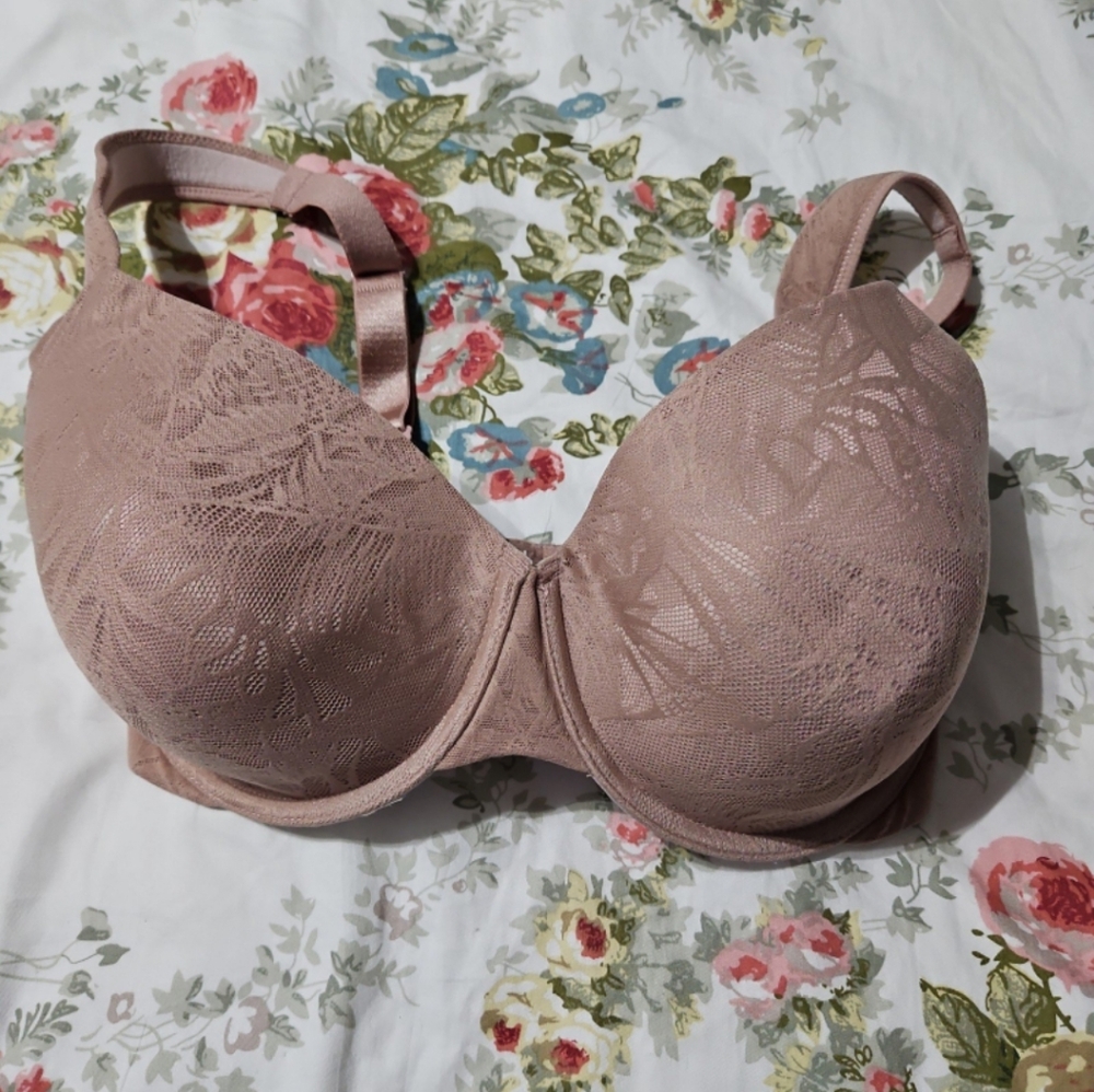 Paramour/Felina smooth lace bra, 34DDD rose tan